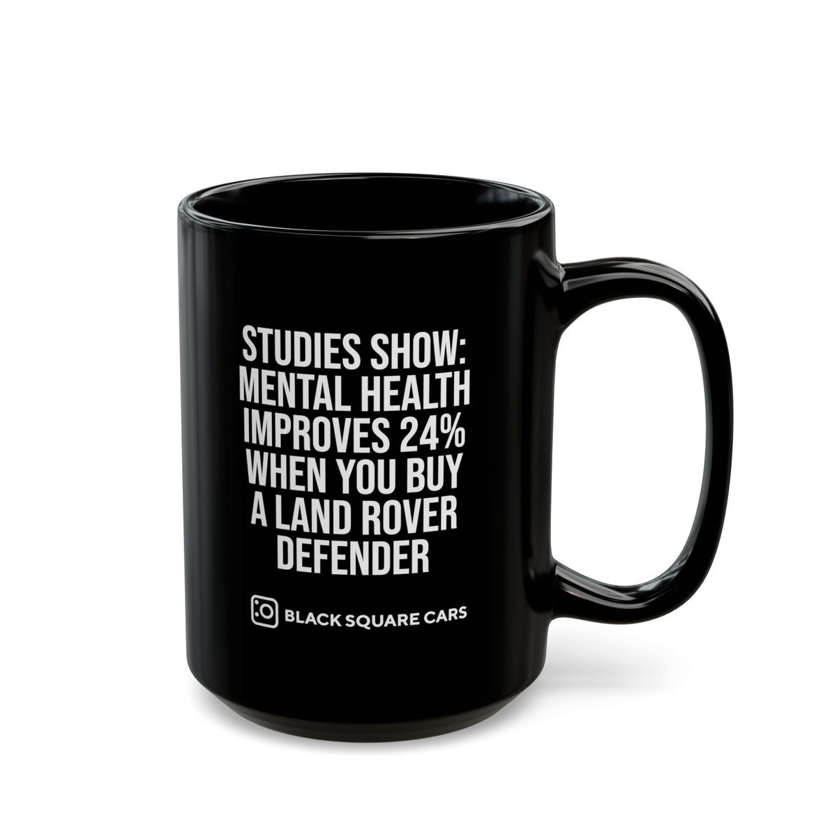 Black Square Cars Mug: Mental Health