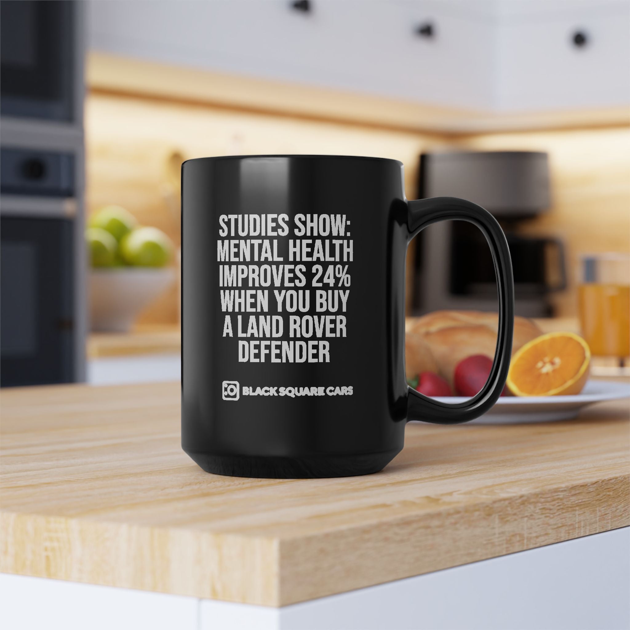 Black Square Cars Mug: Mental Health